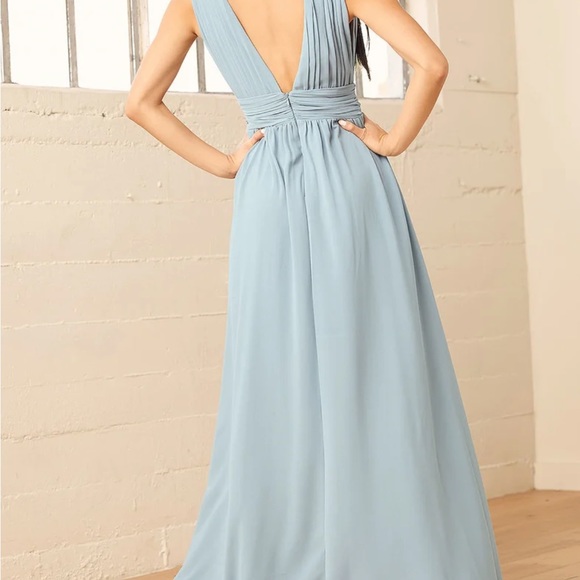 NWT LuLu’s Heavenly Hues Light Blue Maxi Dress in size Small - Picture 12 of 16